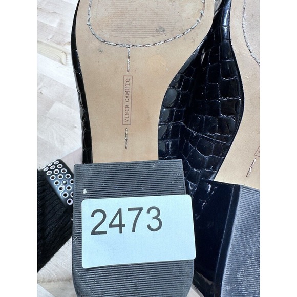 Vince Camuto Adealia Women's Croc Patent Leather Black Loafer Sz 8.5 - Picture 8 of 8